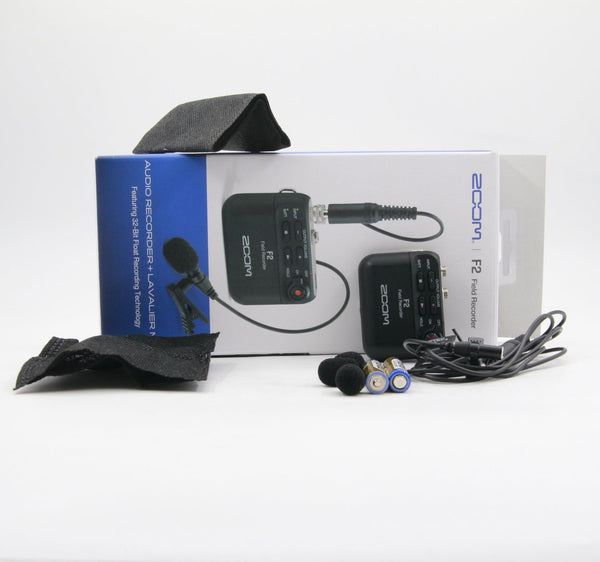 *** OPEN BOX GOOD *** Zoom F2 Ultracompact Portable Field Recorder with Lavalier Microphone