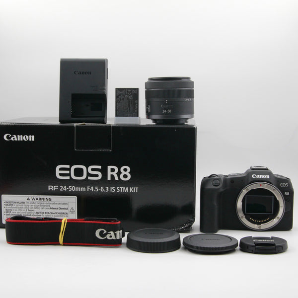 *** OPEN BOX EXCELLENT *** Canon EOS R8 Mirrorless Camera with RF 24-50mm f/4.5-6.3 IS STM Lens