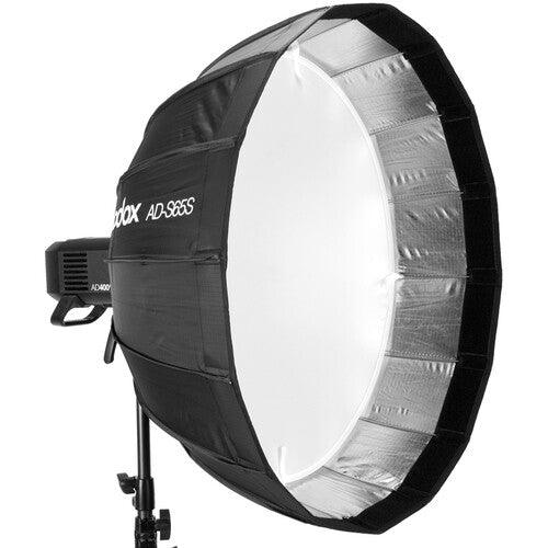 Godox AD-S65S Parabolic Softbox with Godox Mount and Grid (Gold/Silver, 25.6") | PROCAM