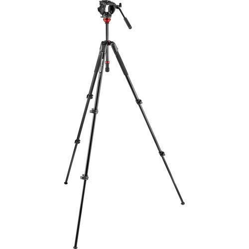 Manfrotto 500 Fluid Video Head with 190X Video Aluminum Tripod & Leveling Column Kit | PROCAM