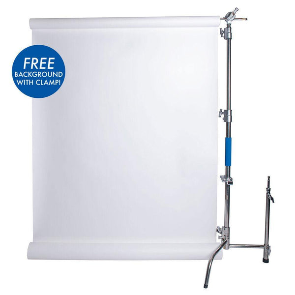 Savage Stainless Steel C-Stand Kit with 53" x 18' White Seamless Paper (9.5') | PROCAM