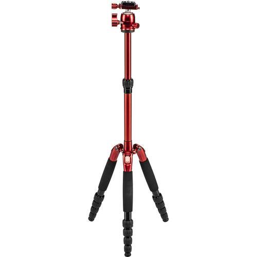 Sirui T-005RK T-0S Series Travel Tripod with B-00 Ball Head (Red, Aluminum) | PROCAM